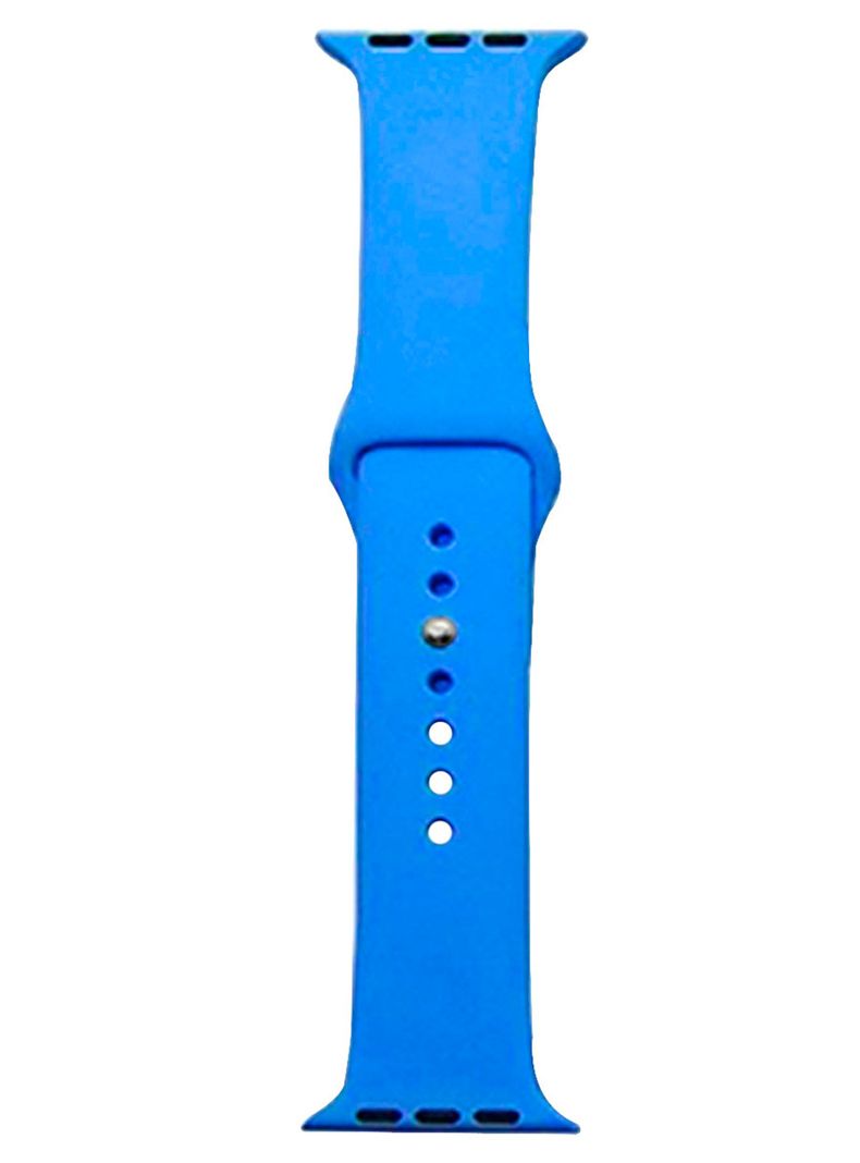 Correa Compatible Con Apple Watch 42mm 44mm 45mm Goma Azul-0