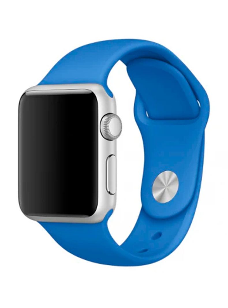 Correa Compatible Con Apple Watch 42mm 44mm 45mm Goma Azul-1