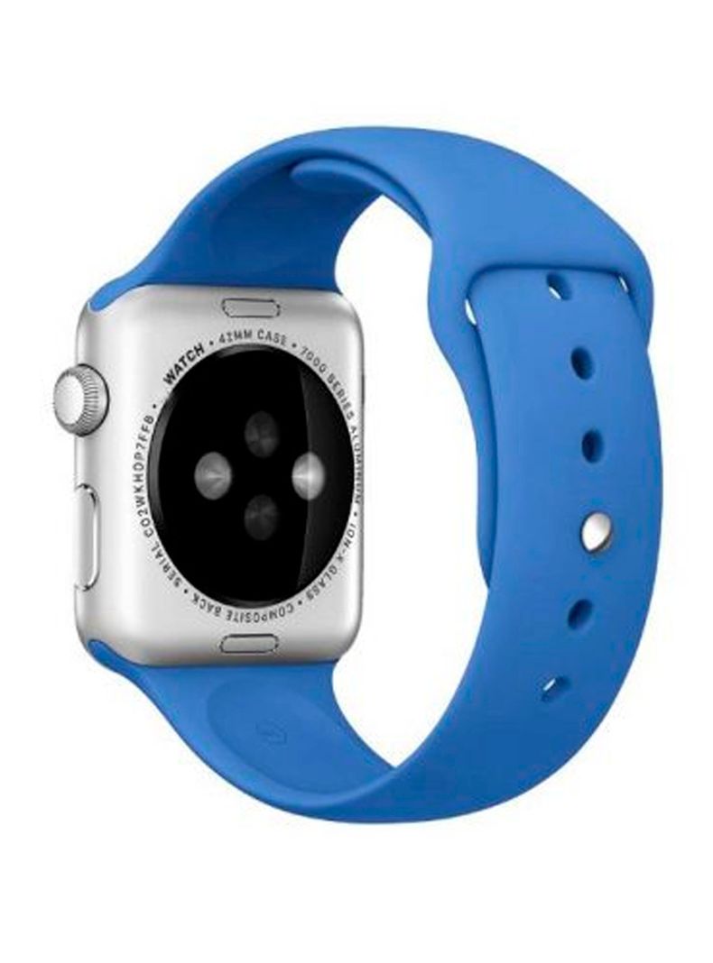 Correa Compatible Con Apple Watch 42mm 44mm 45mm Goma Azul-2
