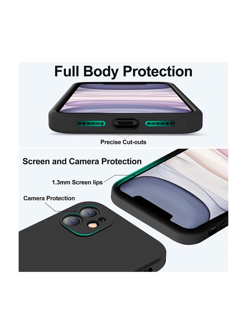 Carcasa Para iPhone 11 Goma Color Negro-1