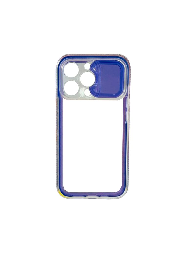 Carcasa Para iPhone 13 Transparente 360 Fluor Lila-1