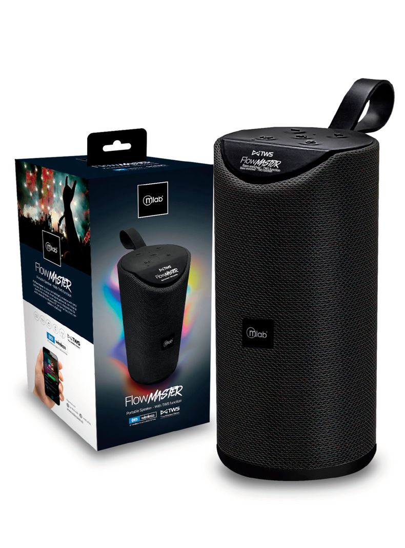 Parlante Bluetooth Portatil Flow Master TWS Mlab Negro-3