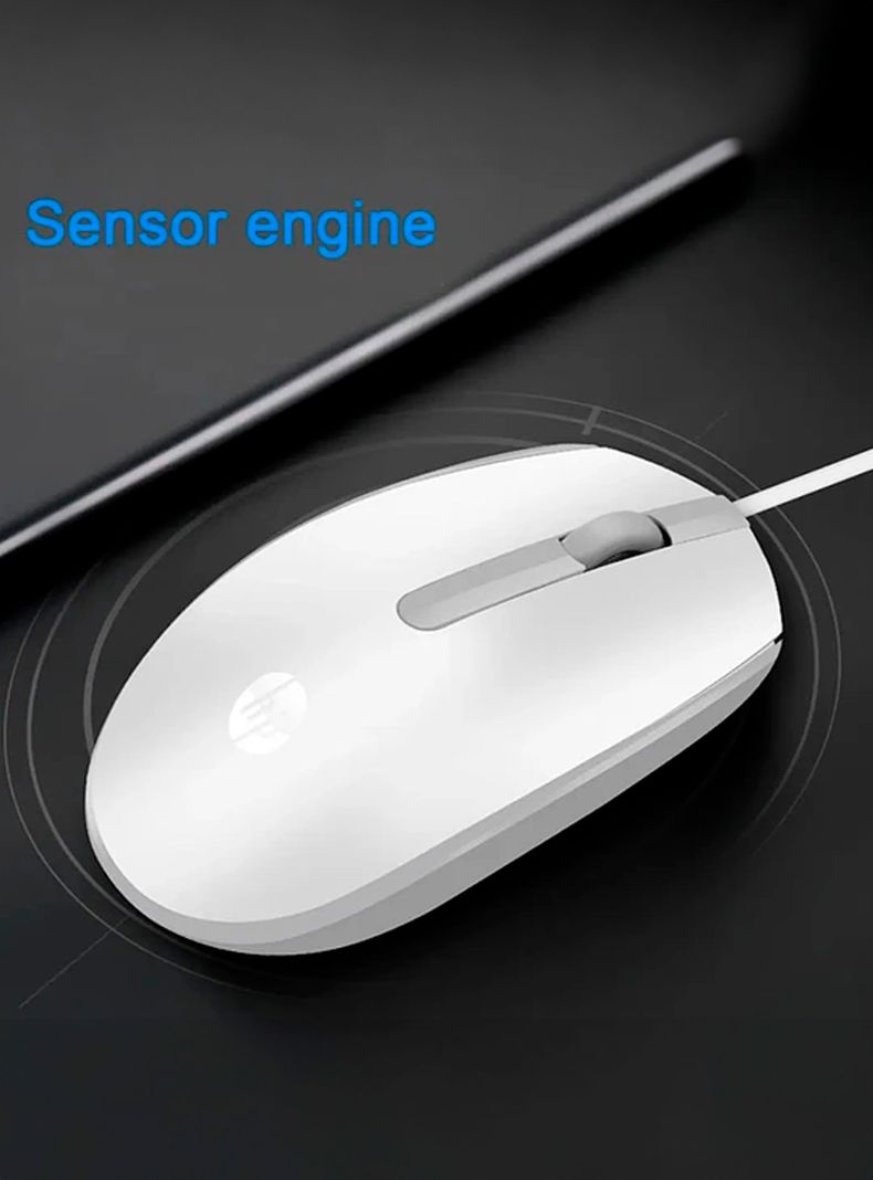 Mouse Optico Ergonómico Con Cable USB De 1.200dpi HP M10-1