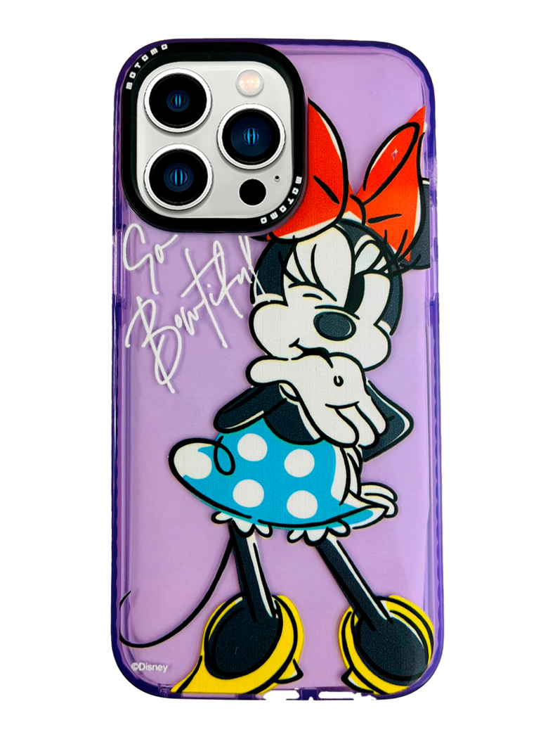 Carcasa Para iPhone 13 Pro Diseño Disney Minnie Lila-0