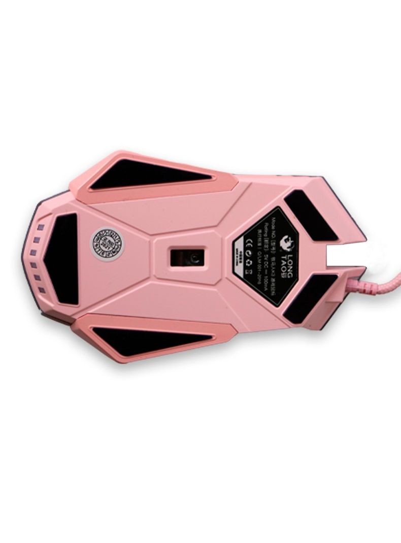 Mouse Gamer Para Juegos de PC Gamer Longtao 2400 dpi Rosa-2