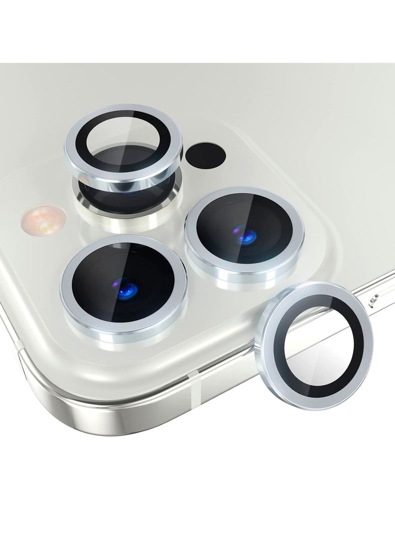 Protector De Lente De Camara Para iPhone 15/15 Plus Plateado-0