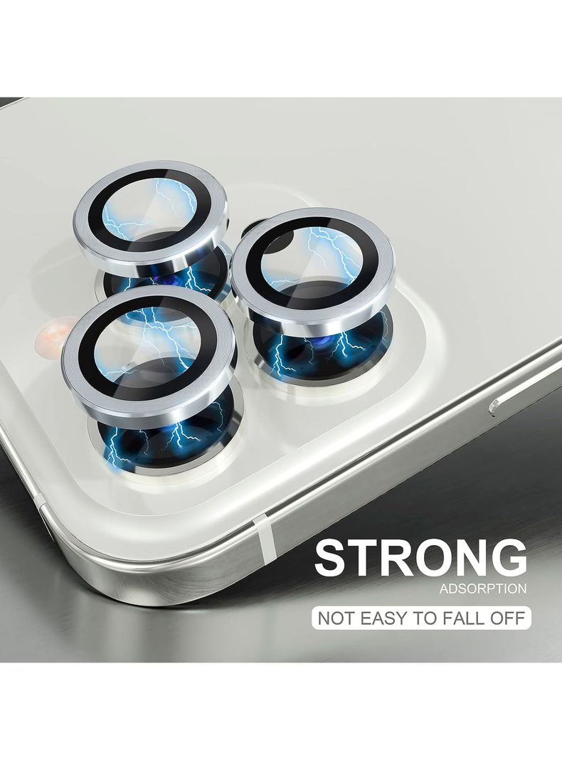 Protector De Lente De Camara Para iPhone 15/15 Plus Plateado-1