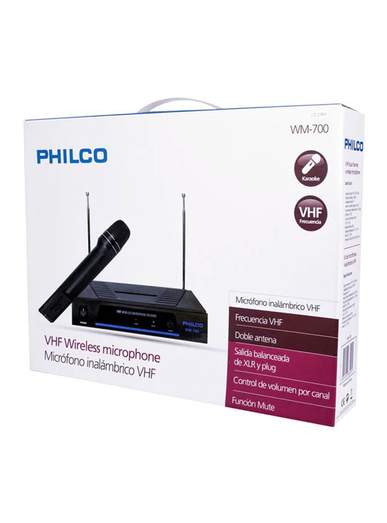 Microfono Inalambrico Individual Receptor VHF Philco WM-700-3