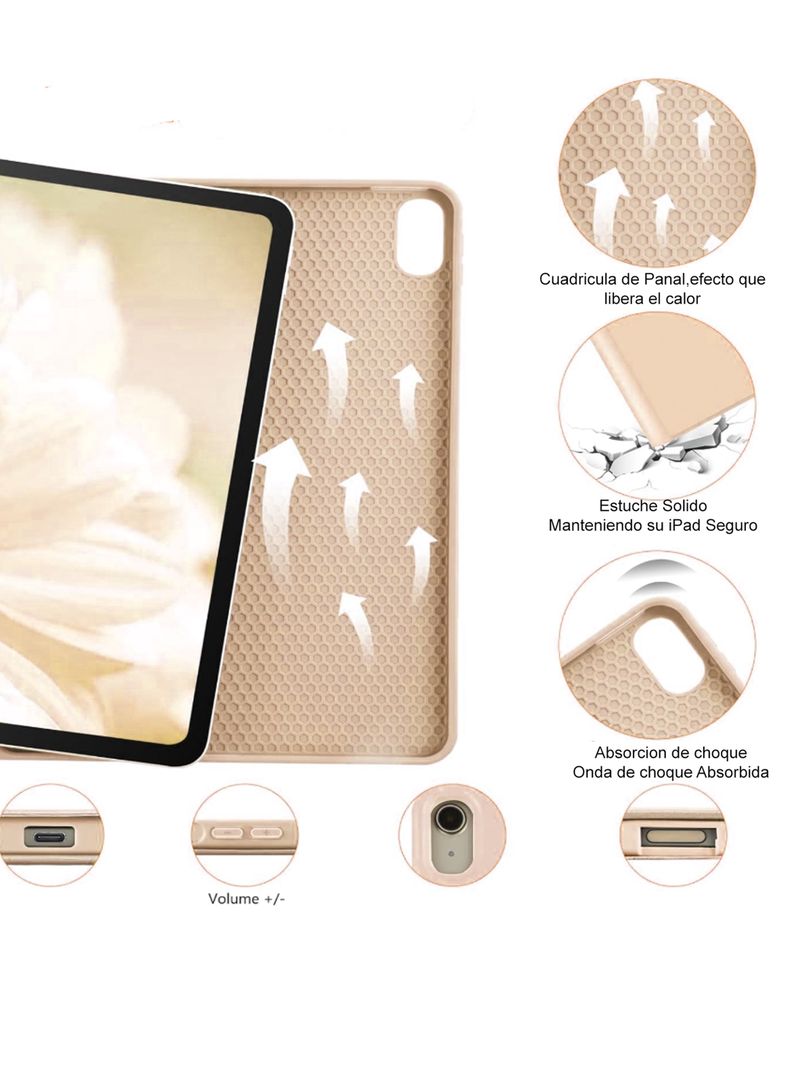 Funda Con Teclado Español Para iPad Air 10.9 4 5ta Dorado-1