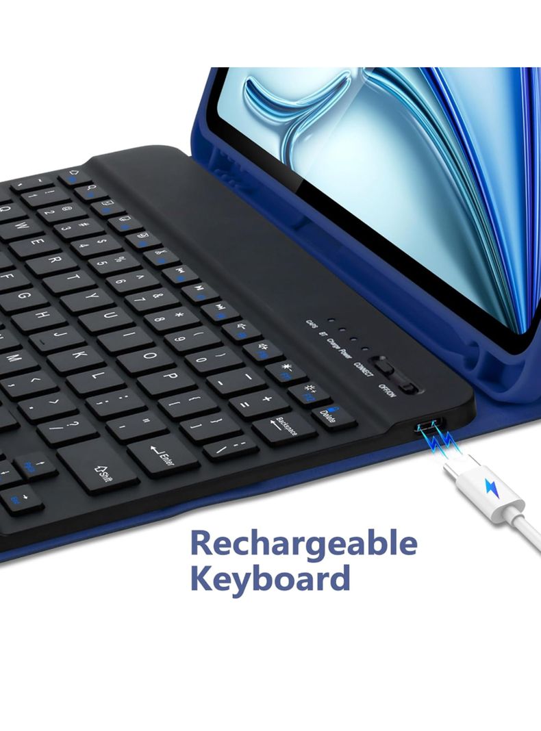 Funda Con Teclado Español Para iPad Air 10.9 4 5ta Dorado-4