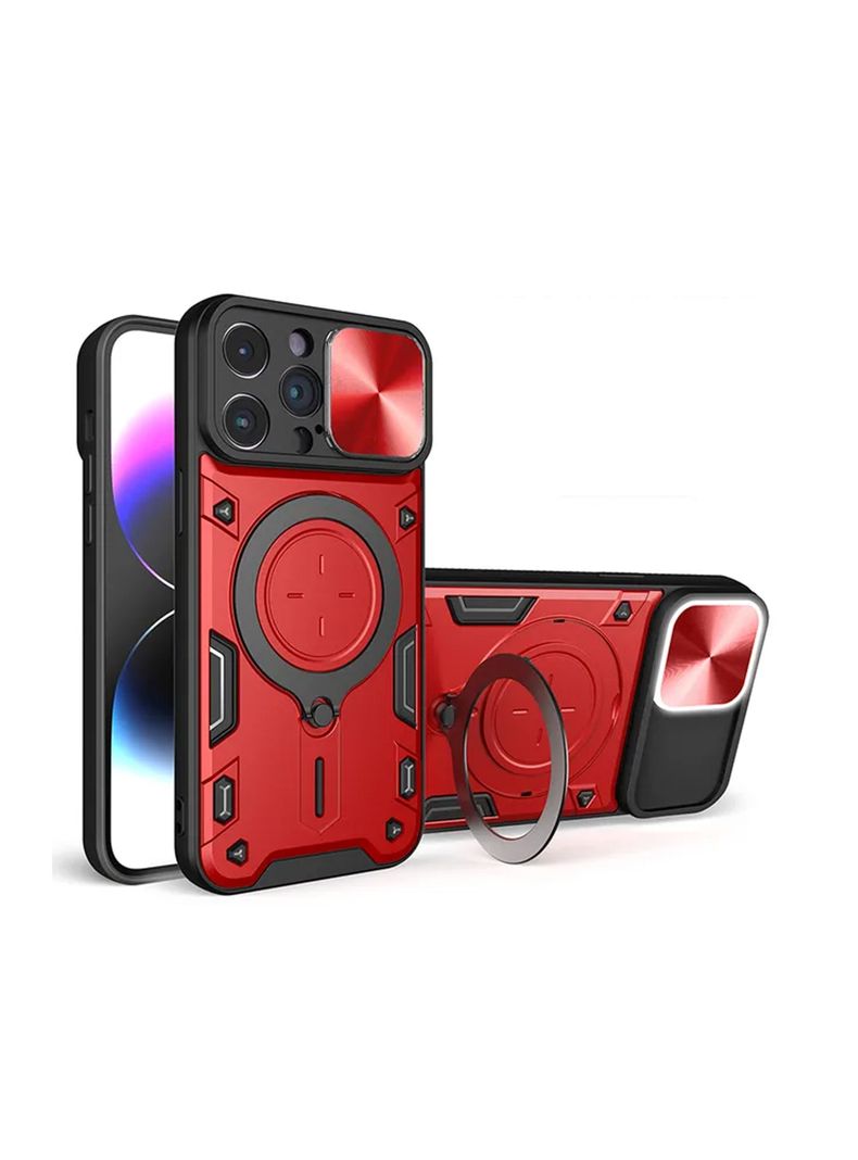 Carcasa Tipo Armor Para iPhone 15 Pro Rojo-0