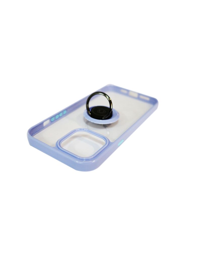 Carcasa Anti-Shock Para iPhone 13 Pro Max Con Anillo Lila-1