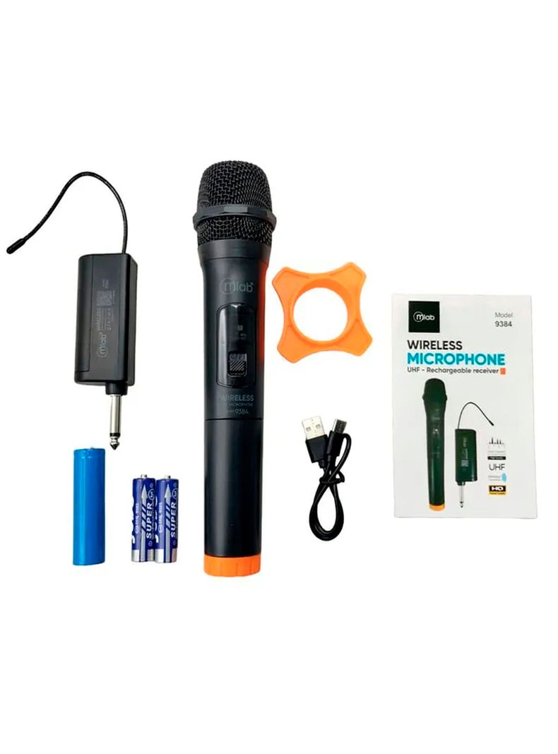 Micrófono Inalambrico UHF Portatil Batería Recargable SM84-3