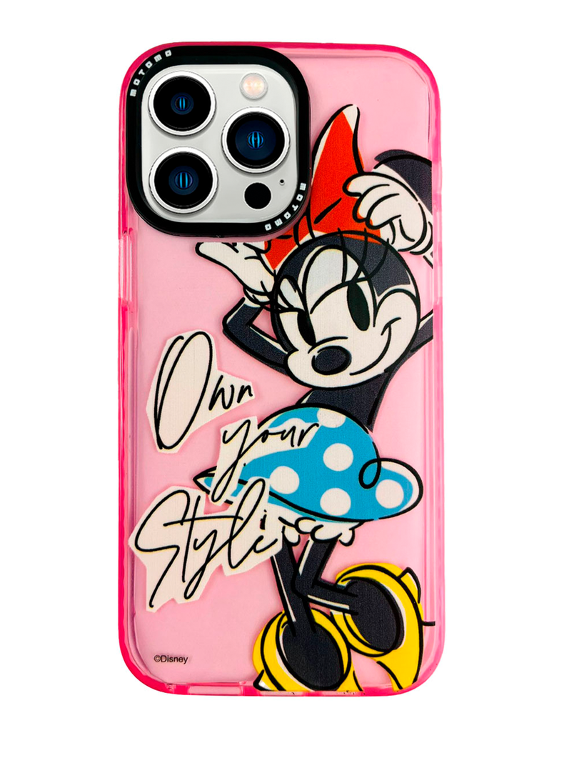 Carcasa Para iPhone 14 Plus Diseño Disney Minnie Rosa-0