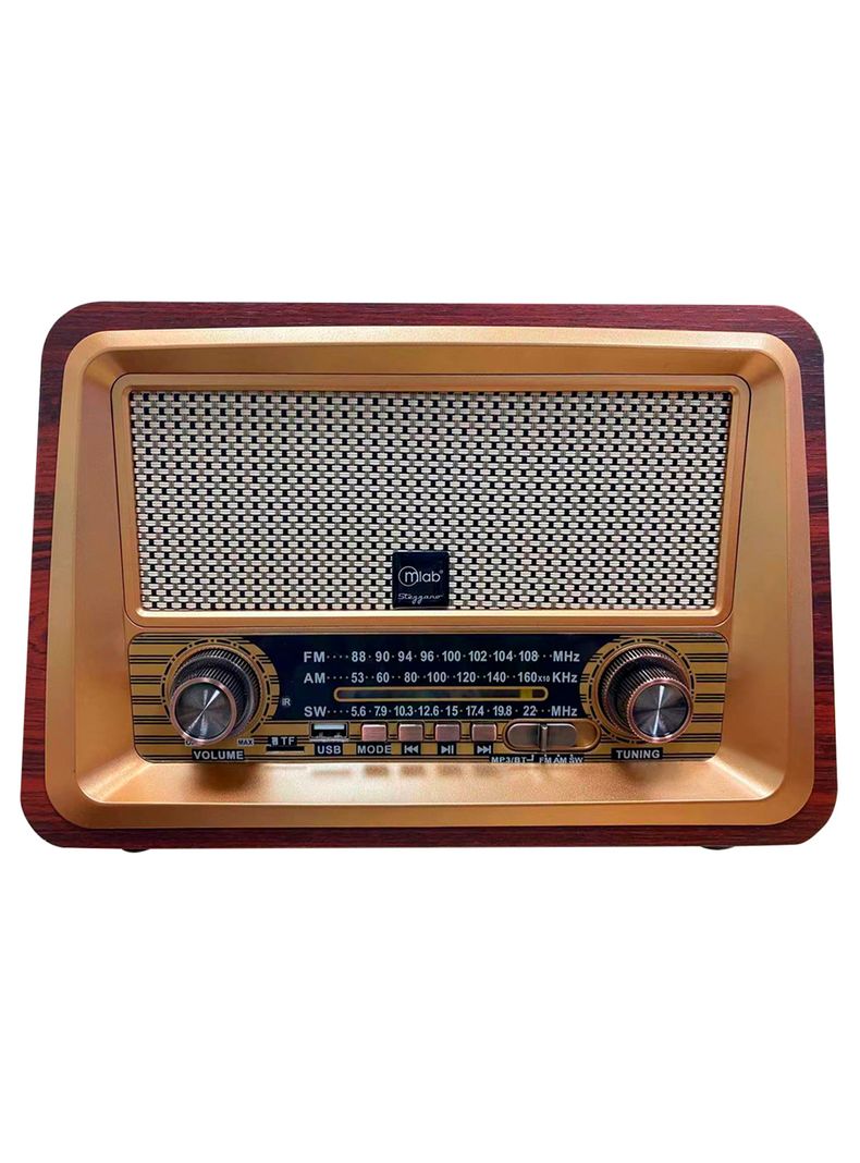 Radio Portatil Recargable FM Bluetooth USB-Micro SD Stezzano Cafe Claro