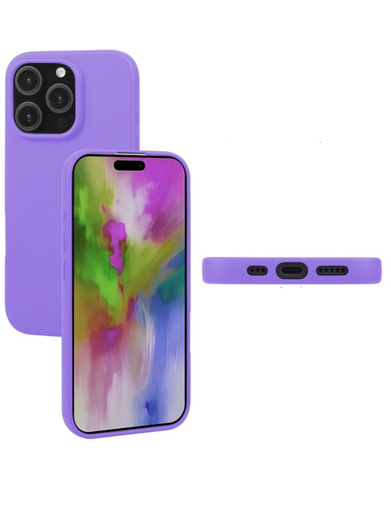 Carcasa Para IPhone 16 Pro Max Goma Lila-2