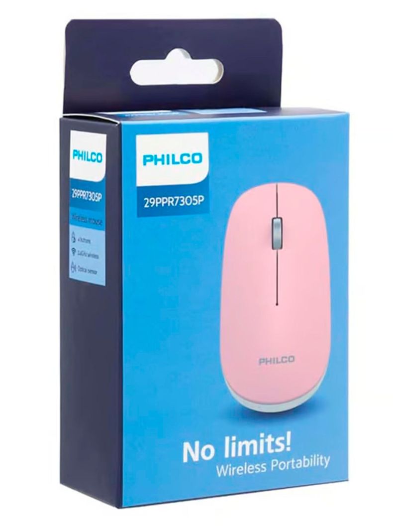 Mouse Inalámbrico Portatil Receptor USB Philco 29R7305P Rosa-3