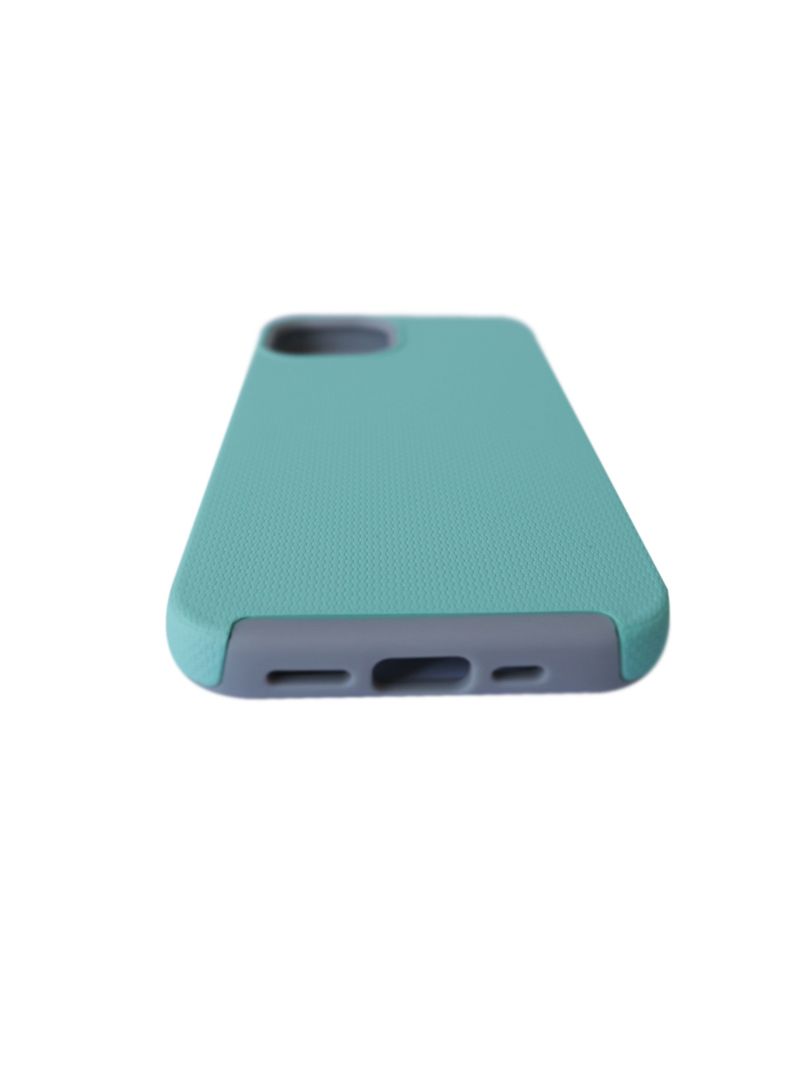 Carcasa Para iPhone 13  14 Anti Golpe Goma Turquesa-2