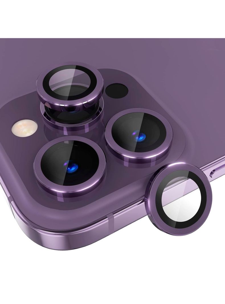 Protector De Lente De Camara Para iPhone 15/15 Plus Lila-0