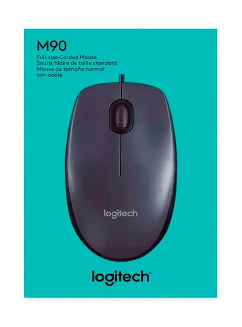 Mouse Optico Ergonómico Con Cable USB 1200dpi Logitech M90-3