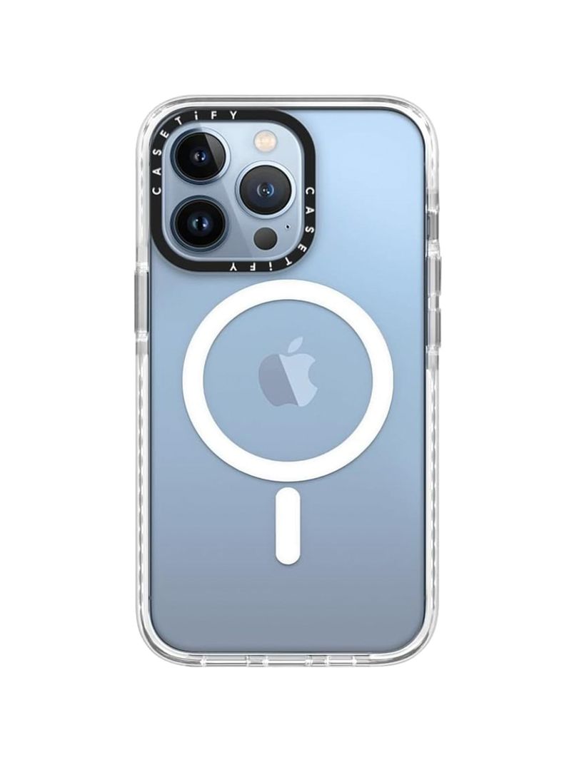 Carcasa Tipo Casetify Para iPhone 14 Borde Blanco Magsafe-2