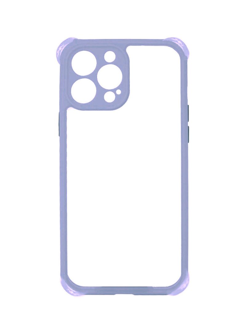Carcasa Para iPhone 13 14 Transparente Borde Lila-0