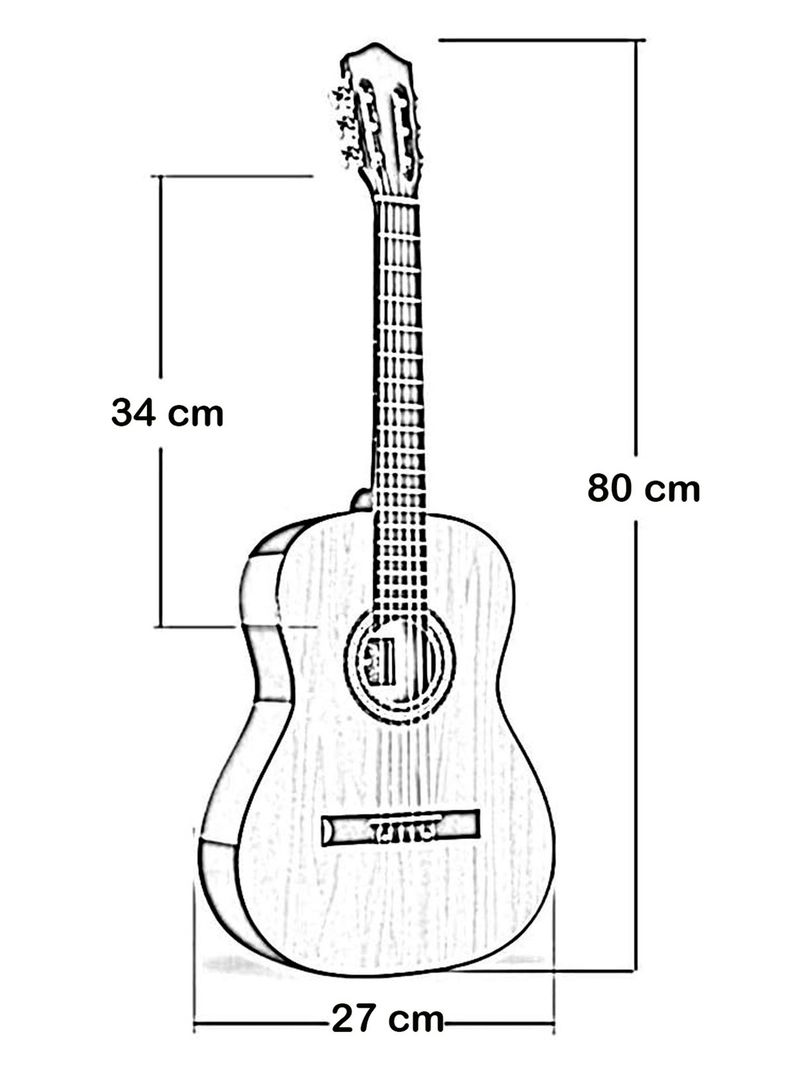 Guitarra Clasica De Niño 30 Pulgada Madera Con Funda Hendrix-2