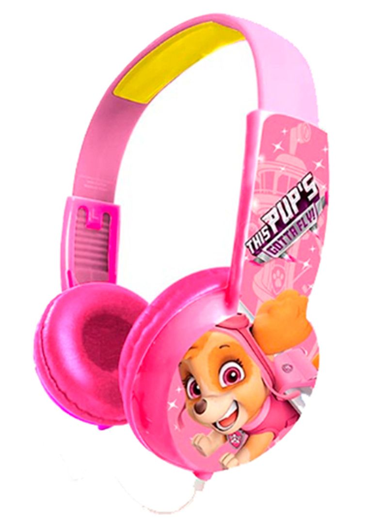 Audifonos Con Cable Diseño Paw Patrol Conexión 3.5mm Rosa-0