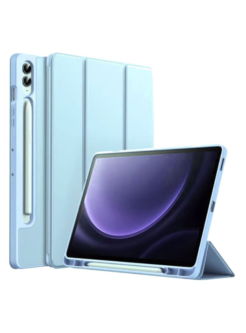 Funda Smart Cover Lamina Para Tablet Samsung S9 Plus Celeste-0