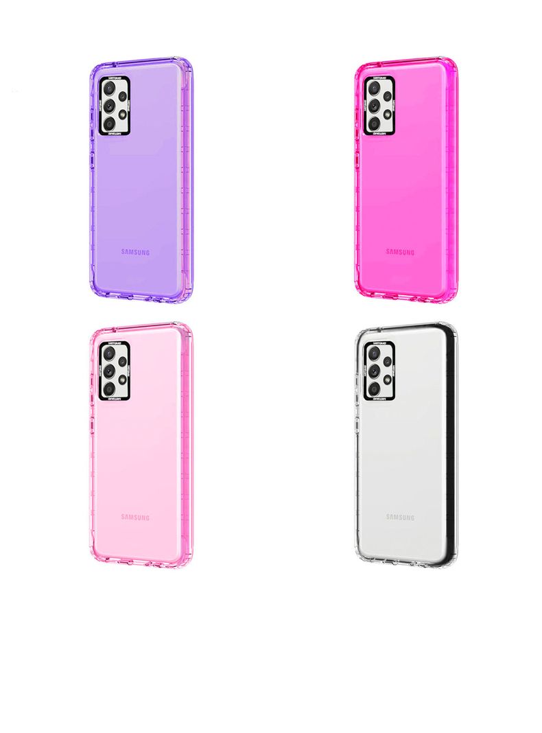 Carcasa Para Samsung A33  Fluor Transparente Borde Negro-2