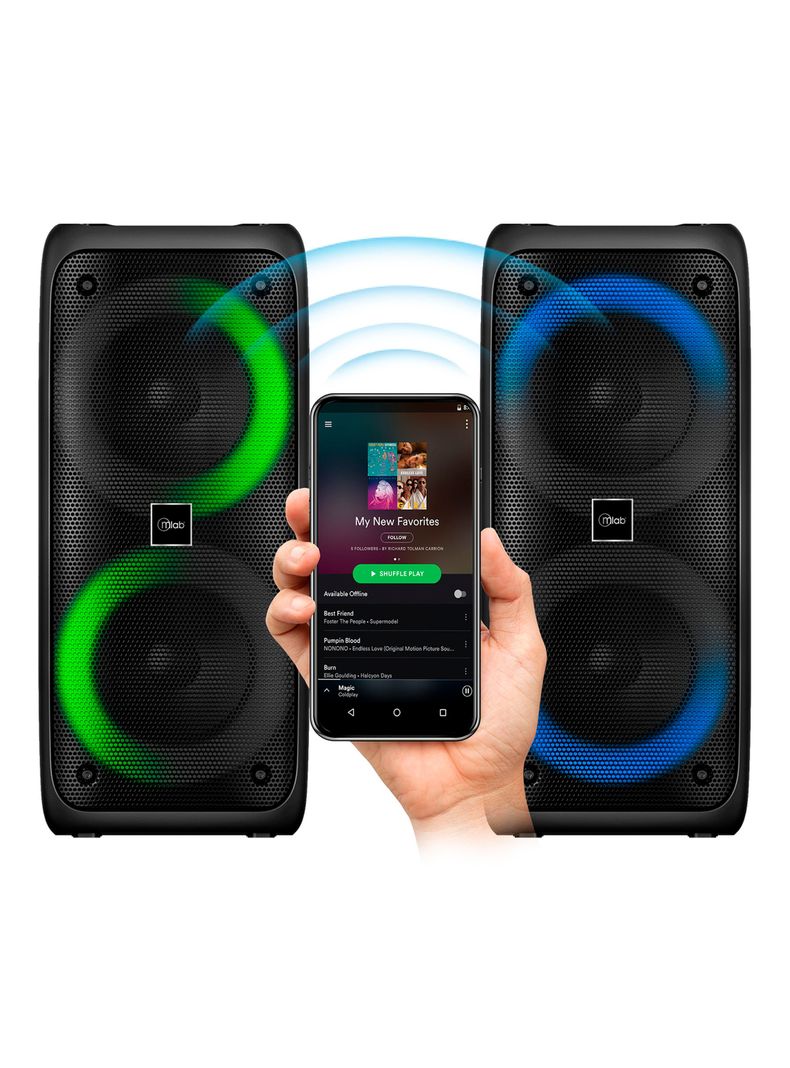 Parlante Inalámbrico Bluetooth USB Radio Funky Negro-2