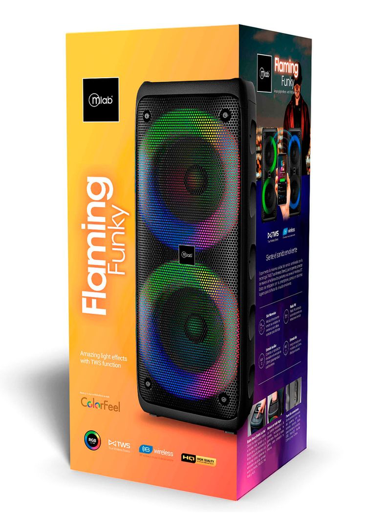 Parlante Inalámbrico Bluetooth USB Radio Funky Negro-4