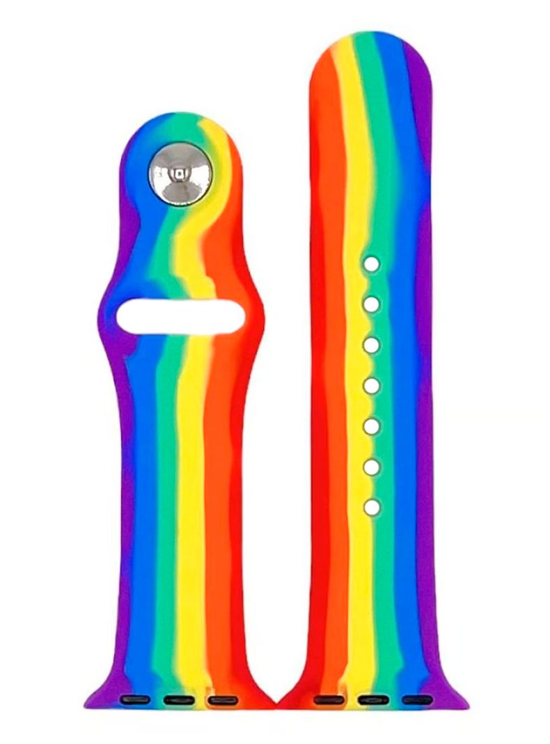 Correa Compatible Con Apple Watch 42mm 44mm 45mm Goma Arcoiris-2