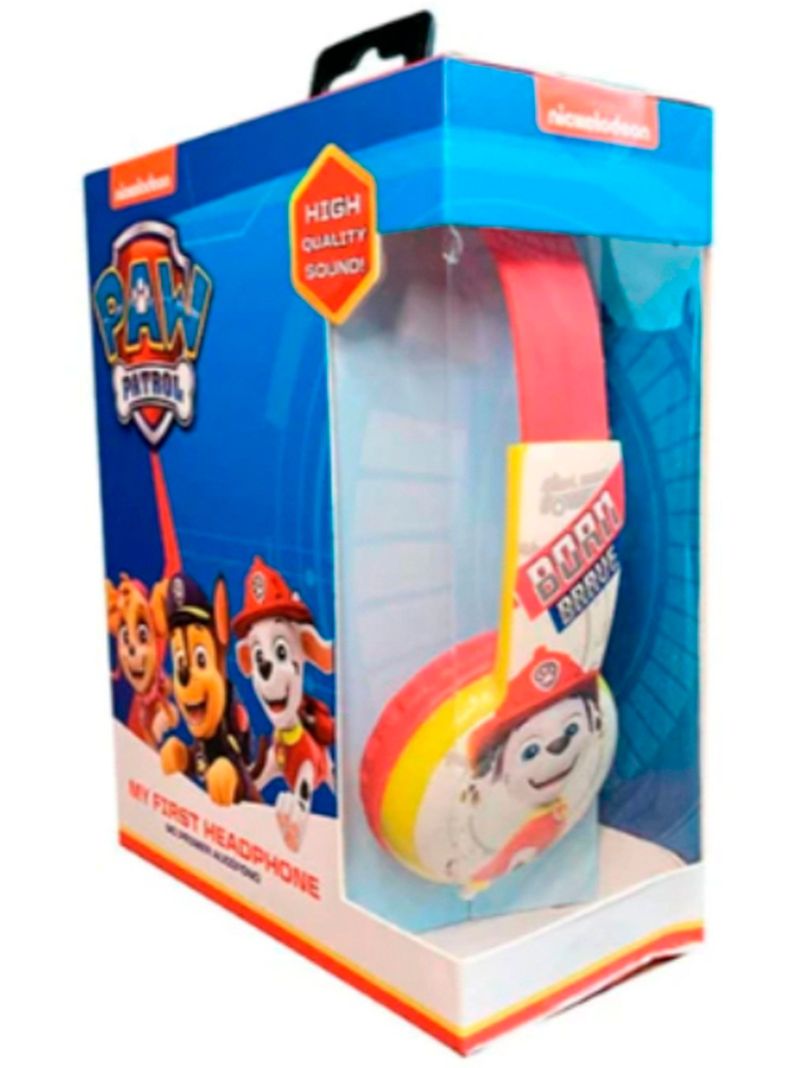 Audifonos Con Cable Diseño Paw Patrol Conexión 3.5mm Rojo-3