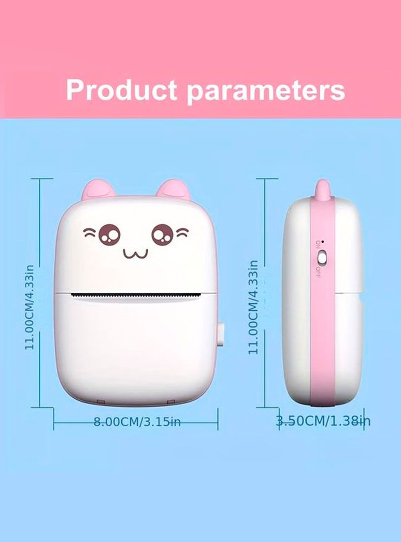Impresora Termica Portatil Bluetooth Bateria Recargable Rosa-2