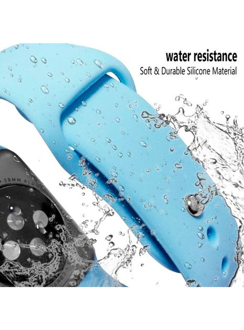 Correa Compatible Con Apple Watch 42mm 44mm 45m Goma Celeste-2