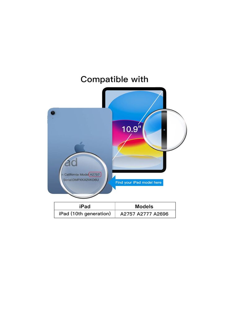 Funda Smart Cover  Para iPad 10.9 2022 10gen Azul Oscuro-2