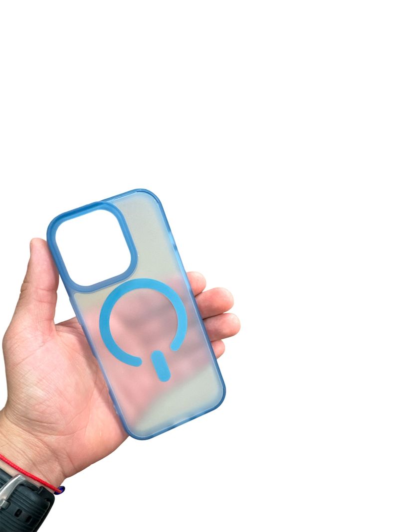 Carcasa Para iPhone 16 Pro Max Matte Magsafe Azul-1