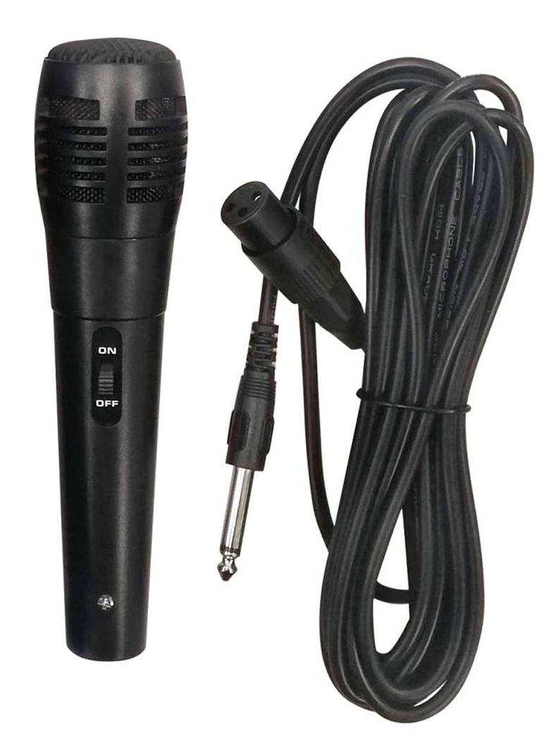 Microfono Negro Con Cable Ideal Para Karaoke Plug 6.3mm-1