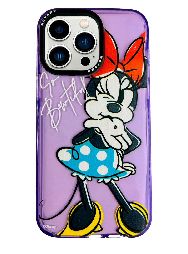 Carcasa Para iPhone 14 Pro Diseño Disney Minnie Lila-0