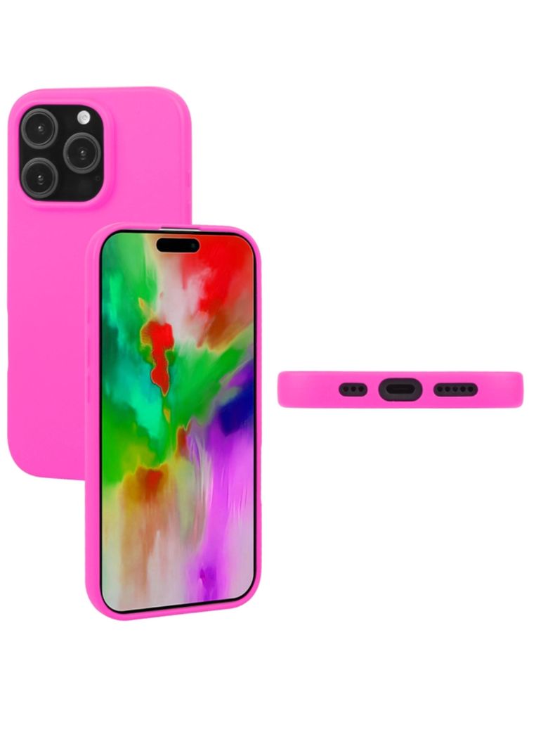 Carcasa Lamina Vidrio Para iPhone 16 Pro Max Fucsia-1