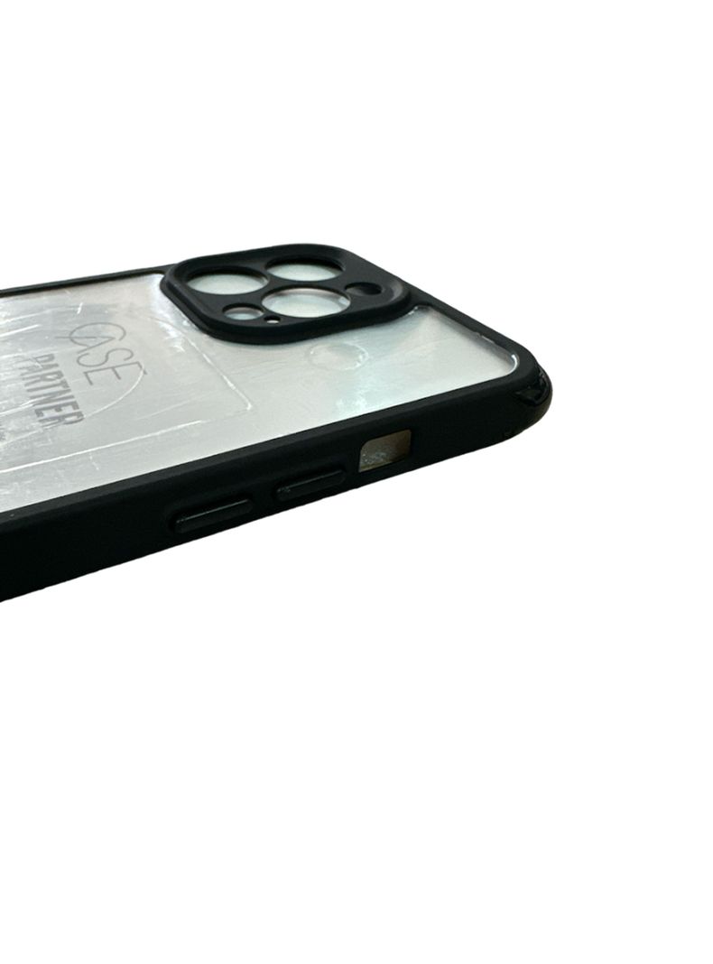 Carcasa Para iPhone 13 14 Transparente Borde Rosado-1