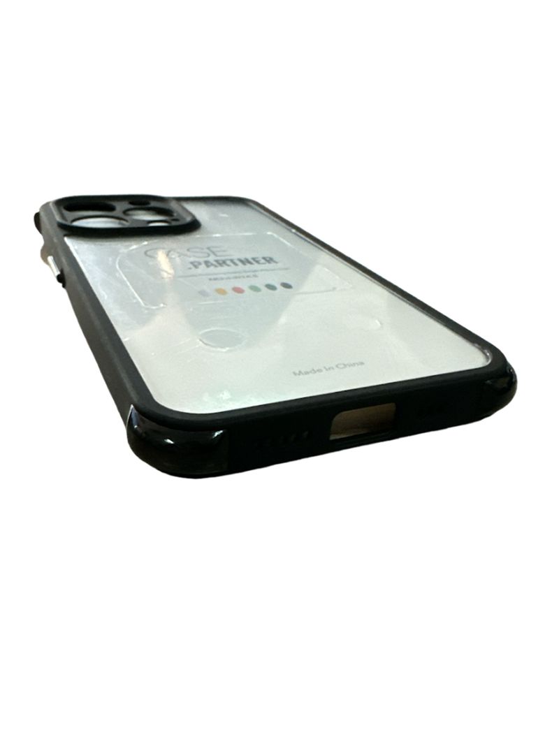 Carcasa Para iPhone 13 14 Transparente Borde Rosado-2