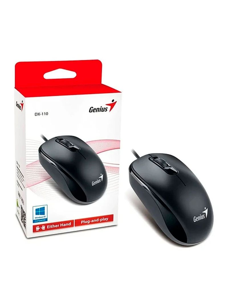 Mouse Optico Ergonómico Con Cable USB 1000dpi Genius DX-110-3