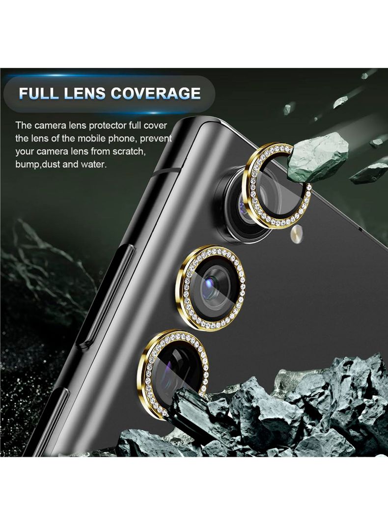 Protector Lente Camara Para Samsung S24 Ultra Diamante Gold-1