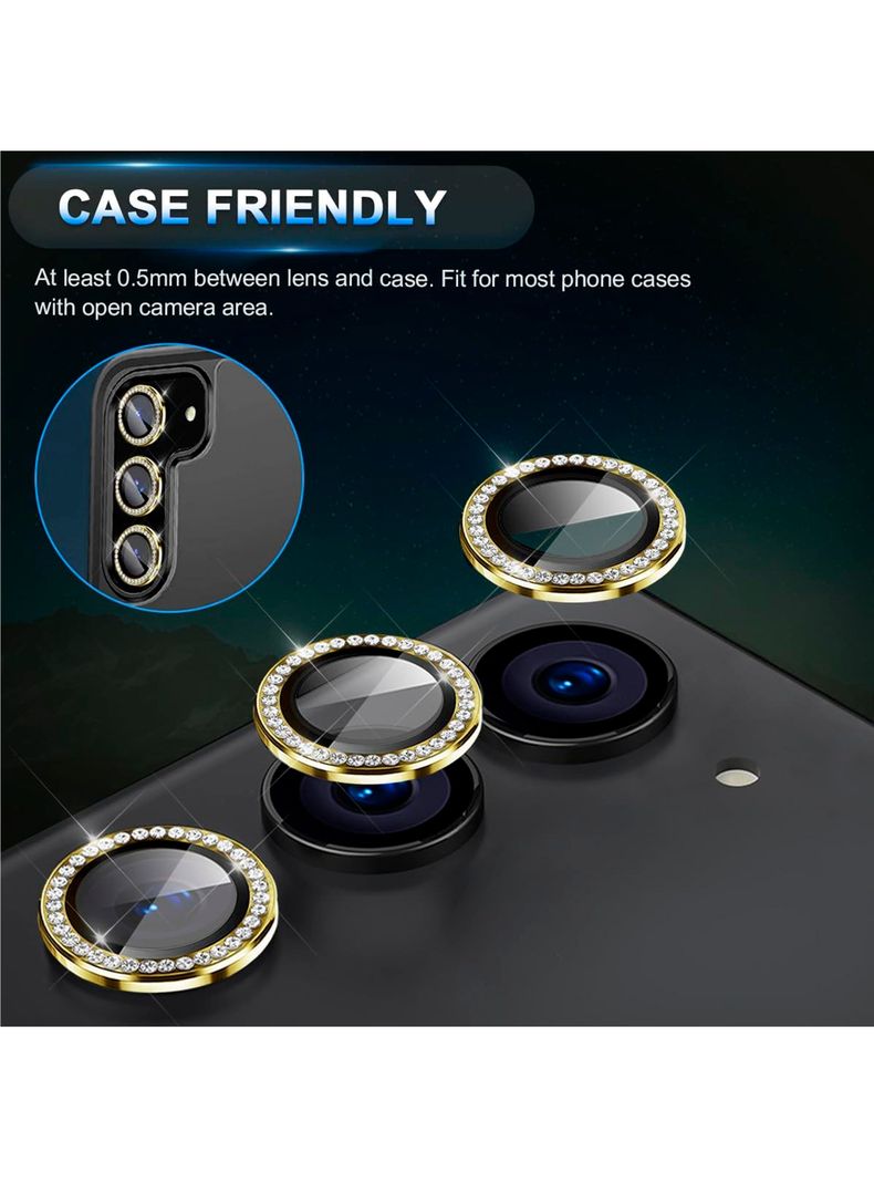 Protector Lente Camara Para Samsung S24 Ultra Diamante Gold-3