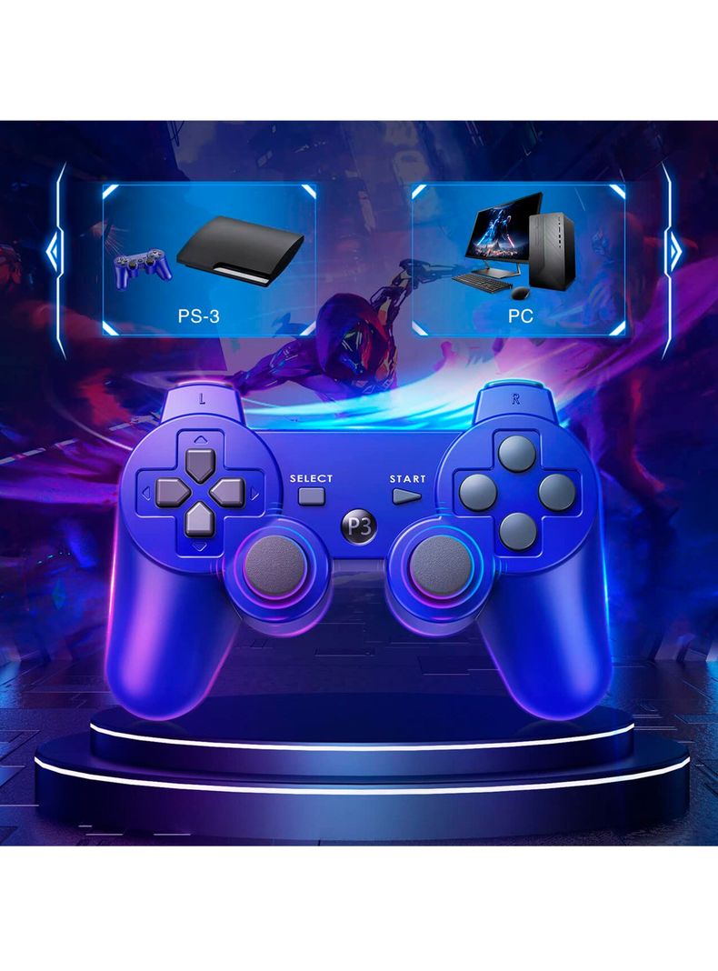 Control Joystick Inalámbrico Para PS3 Azul-1