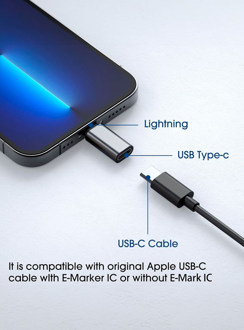 Adaptador OTG Tipo C Hembra A Conector Compatible Con iPhone-4
