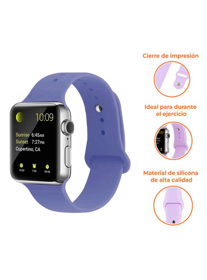 Correa Compatible Con Apple Watch 42mm 44mm 45mm Azul Gris-2