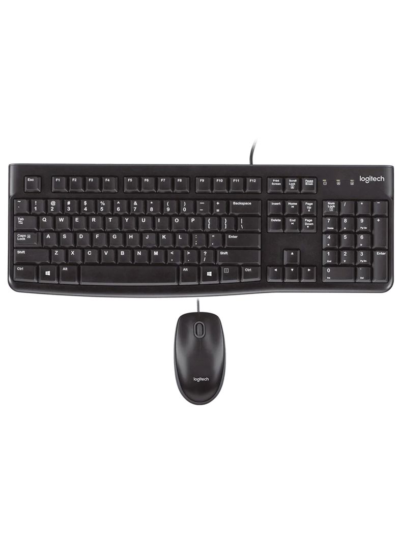 Combo Teclado Mouse En Español Con Cable USB Logitech MK120-0